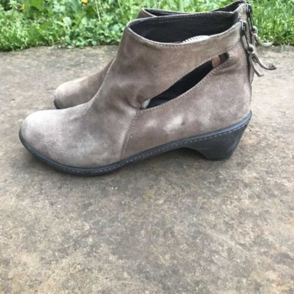 Women's DANSKO Suede Ankle Back Zipper Short Boots Shoes Size 37